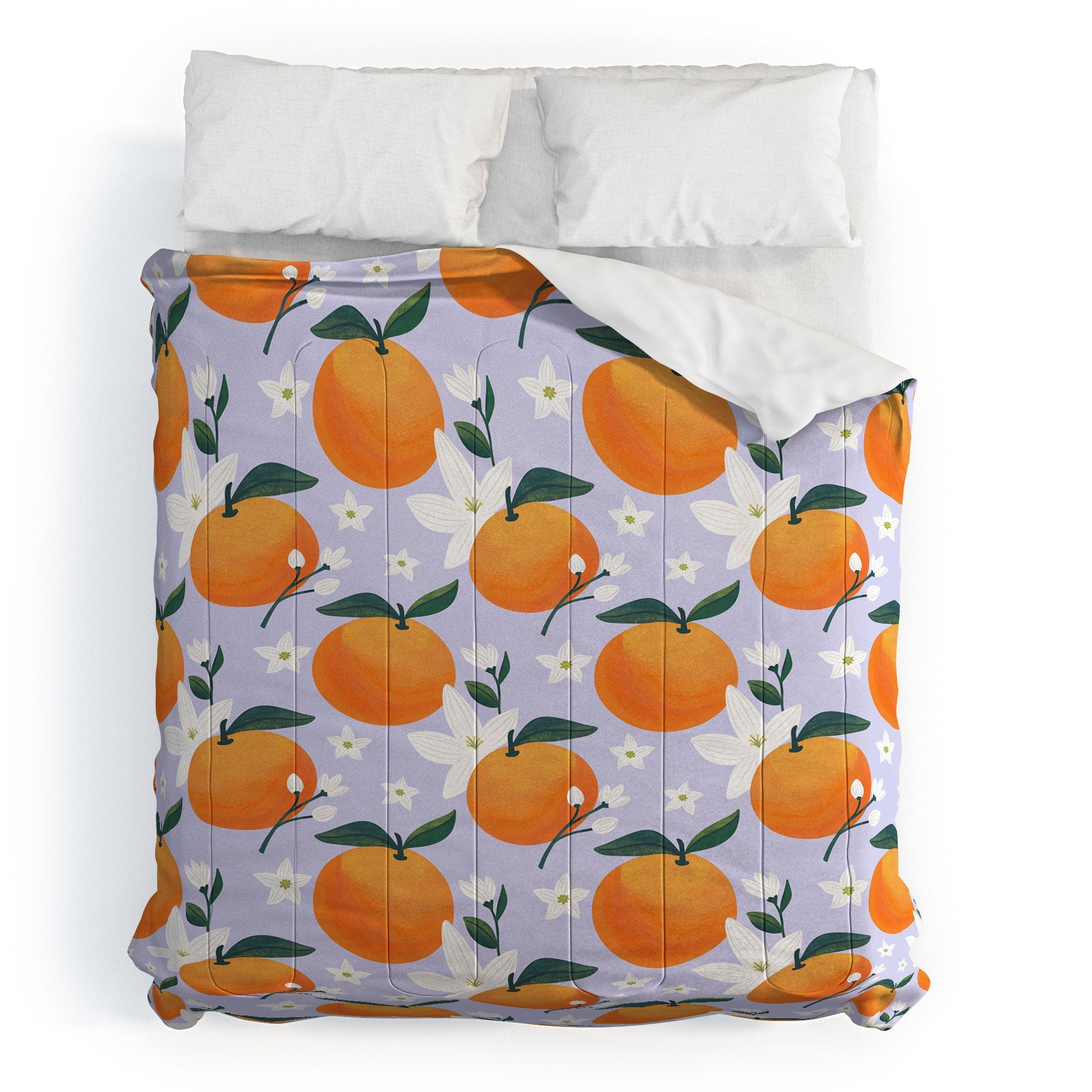 Design by Spark Orange Florals Comforter