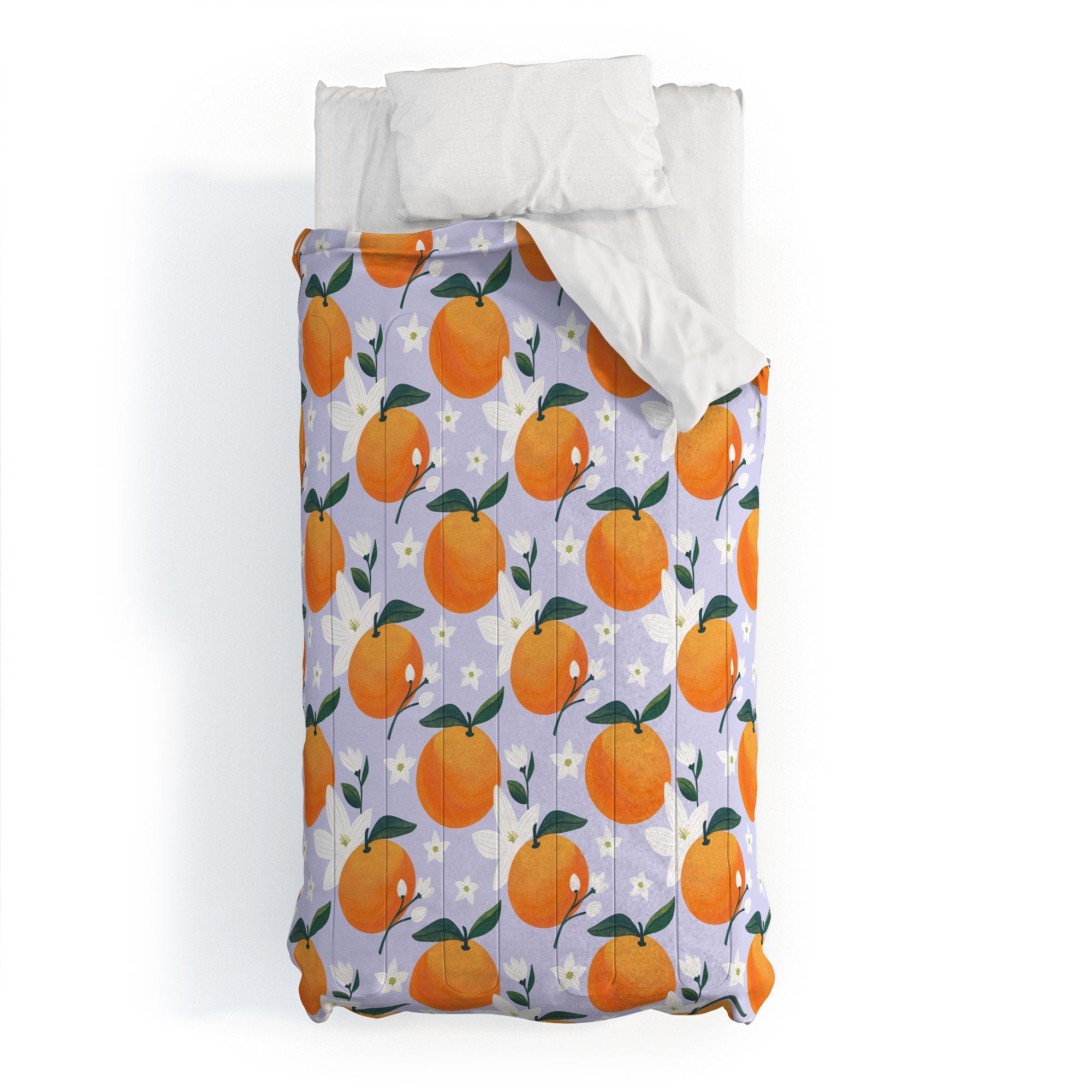 Design by Spark Orange Florals Comforter