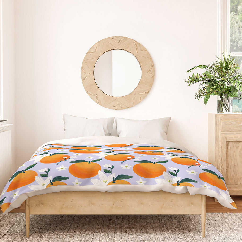Design by Spark Orange Florals Duvet Cover