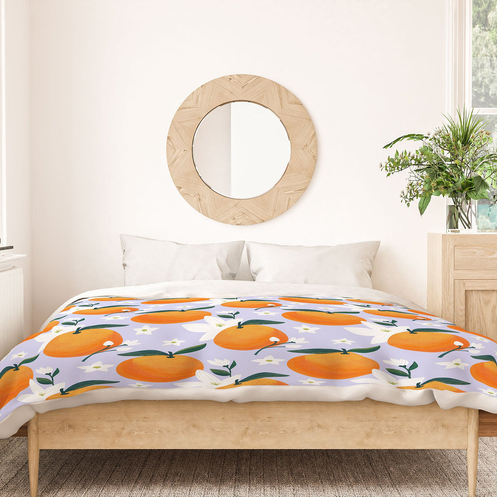 Design by Spark Orange Florals Duvet Cover