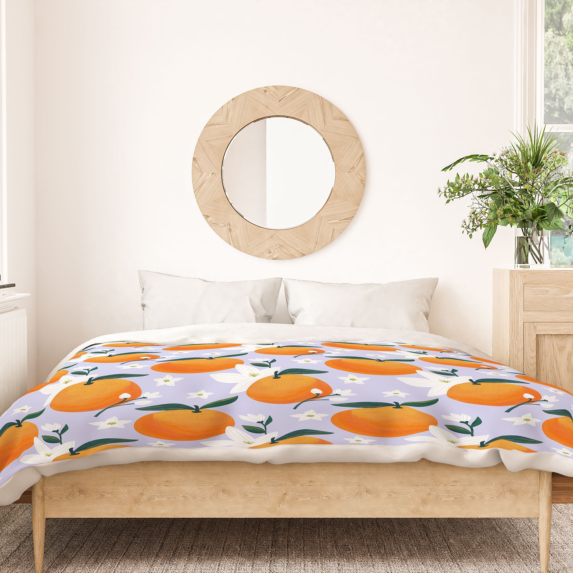 Design by Spark Orange Florals Duvet Cover