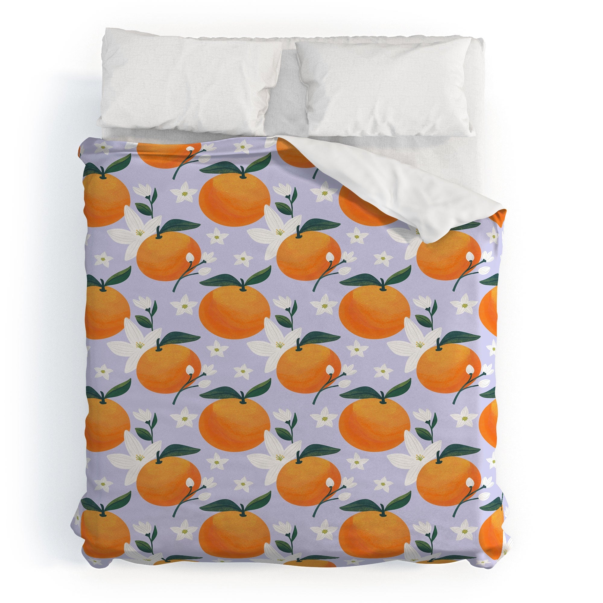 Design by Spark Orange Florals Duvet Cover