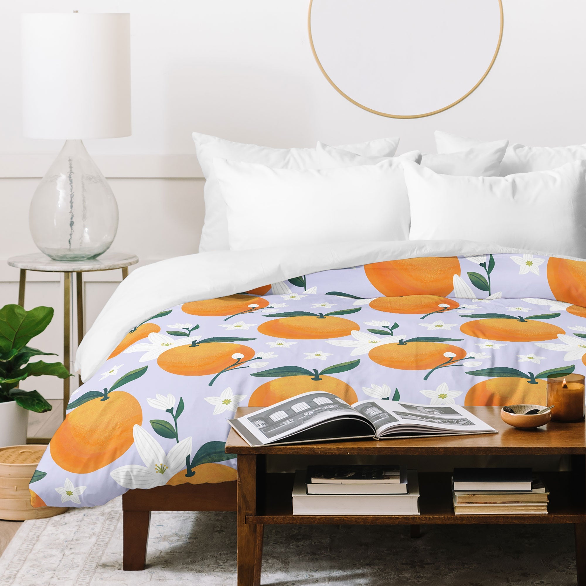 Design by Spark Orange Florals Duvet Cover