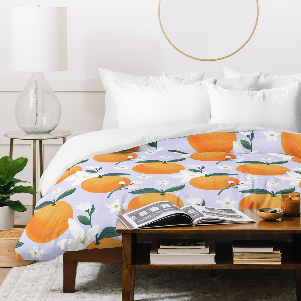 Design by Spark Orange Florals Duvet Cover