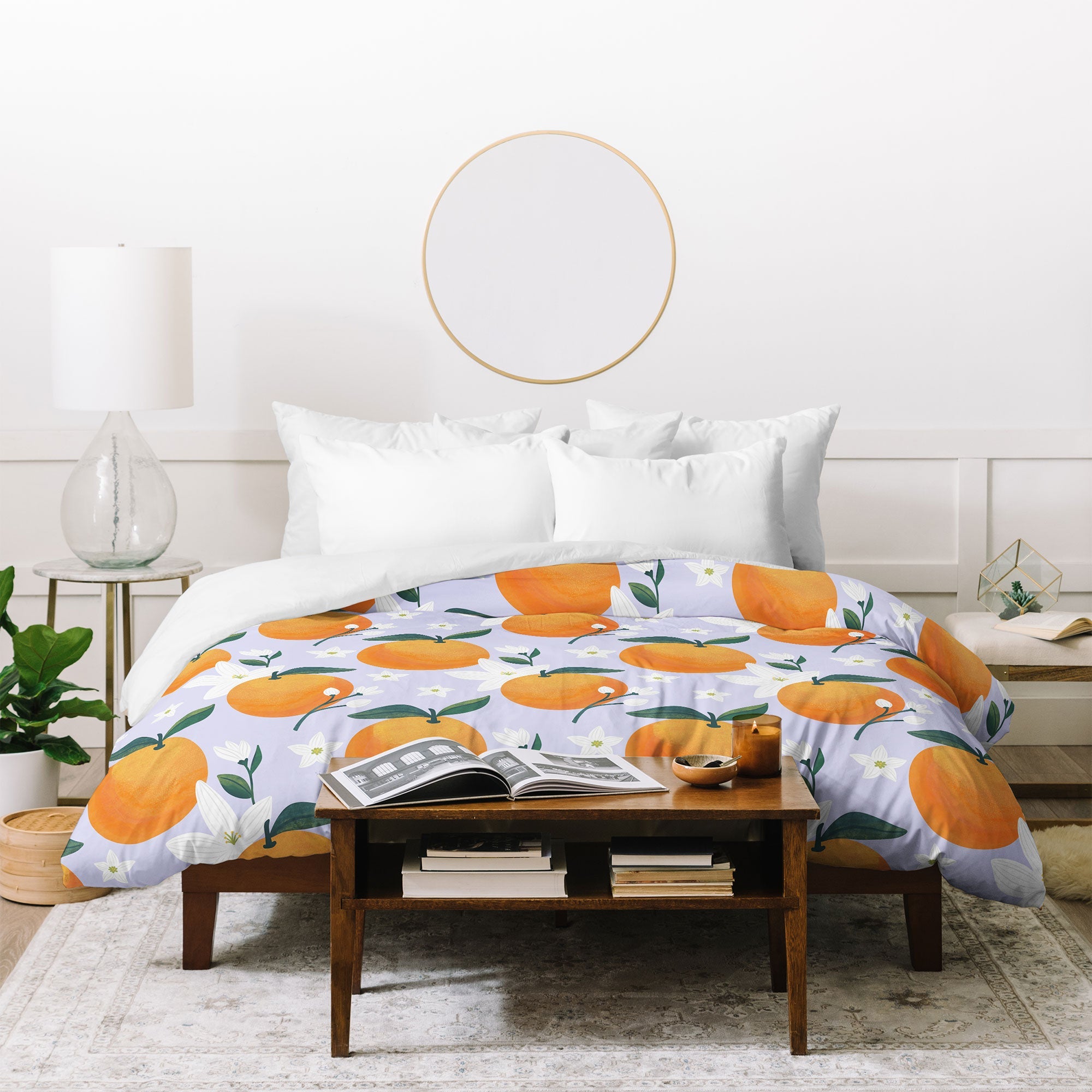 Design by Spark Orange Florals Duvet Cover