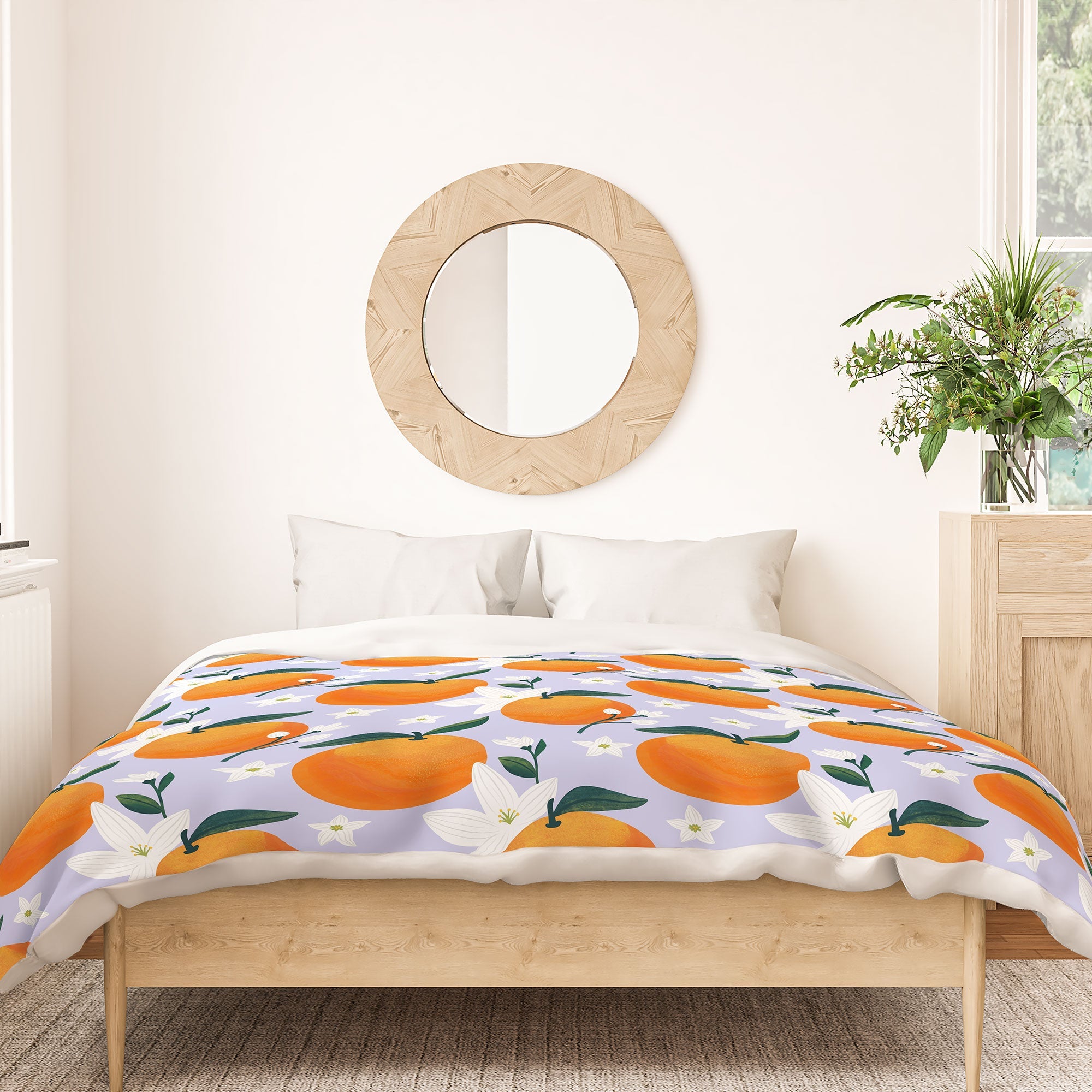 Design by Spark Orange Florals Duvet Cover