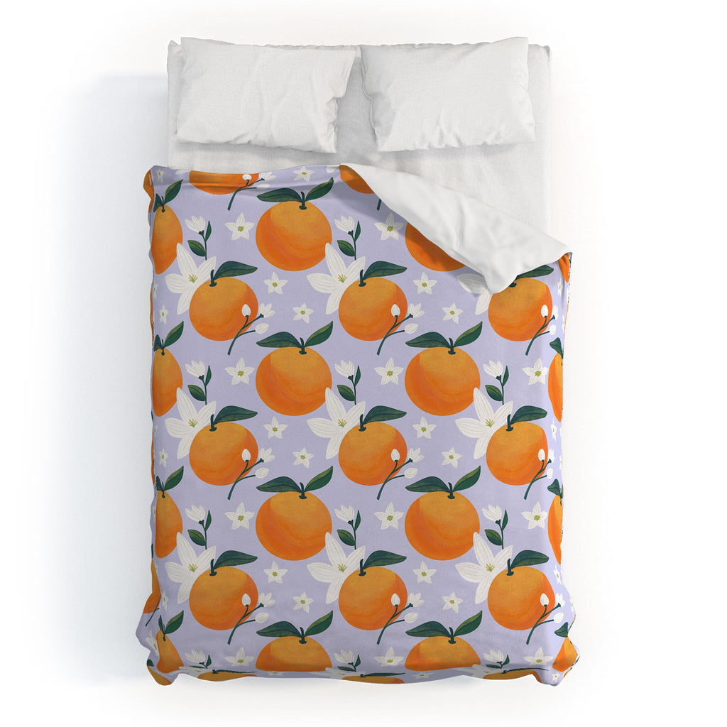 Design by Spark Orange Florals Duvet Cover