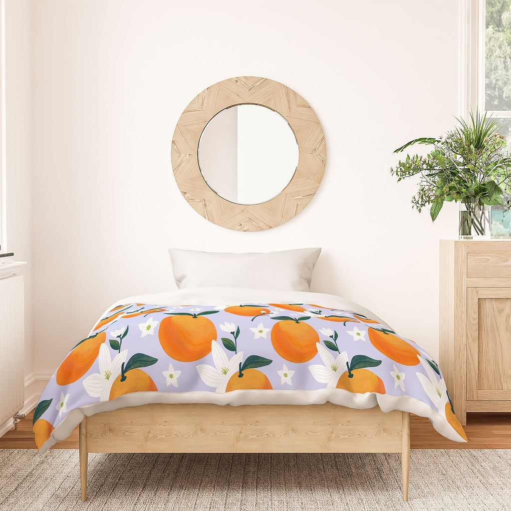 Design by Spark Orange Florals Duvet Cover
