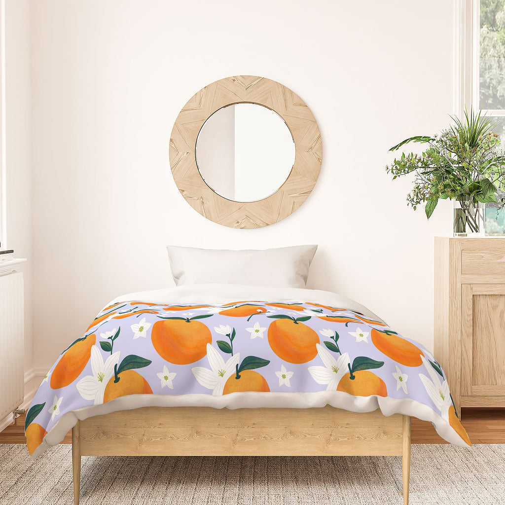 Design by Spark Orange Florals Duvet Cover
