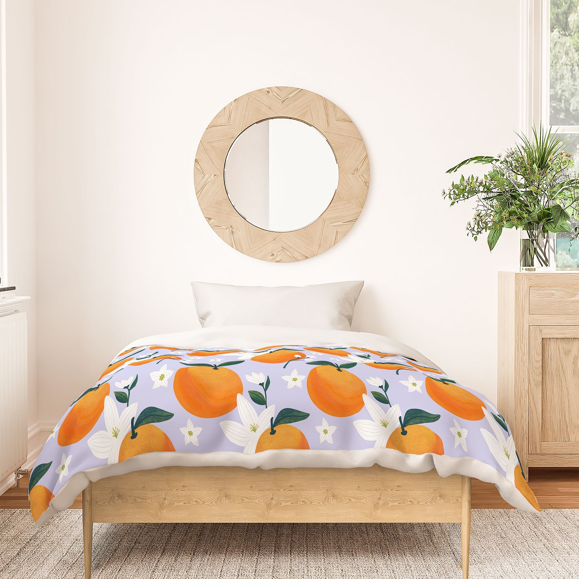 Design by Spark Orange Florals Duvet Cover
