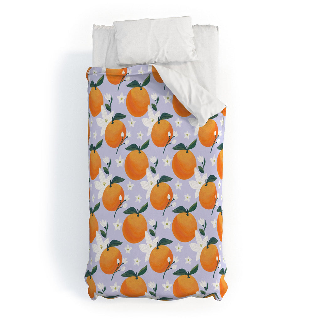 Design by Spark Orange Florals Duvet Cover