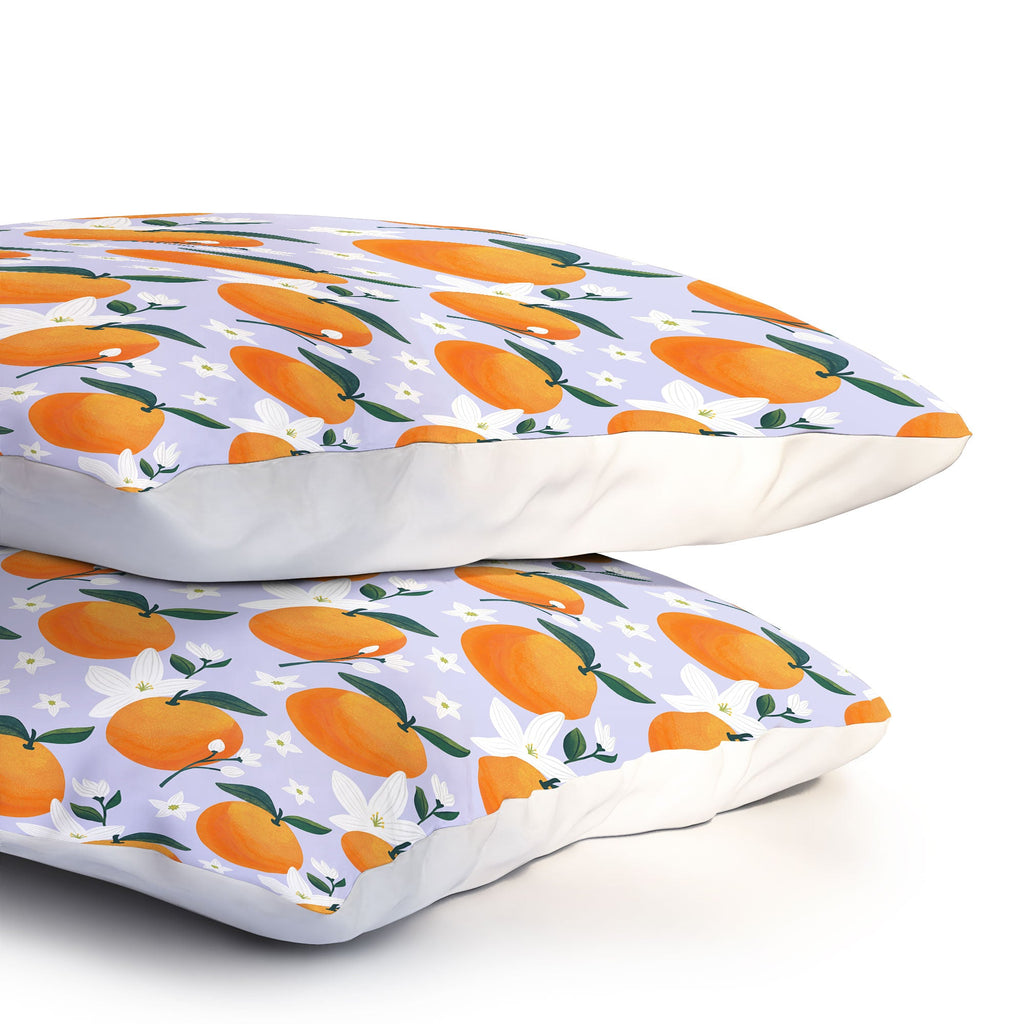 Design by Spark Orange Florals Pillow Shams