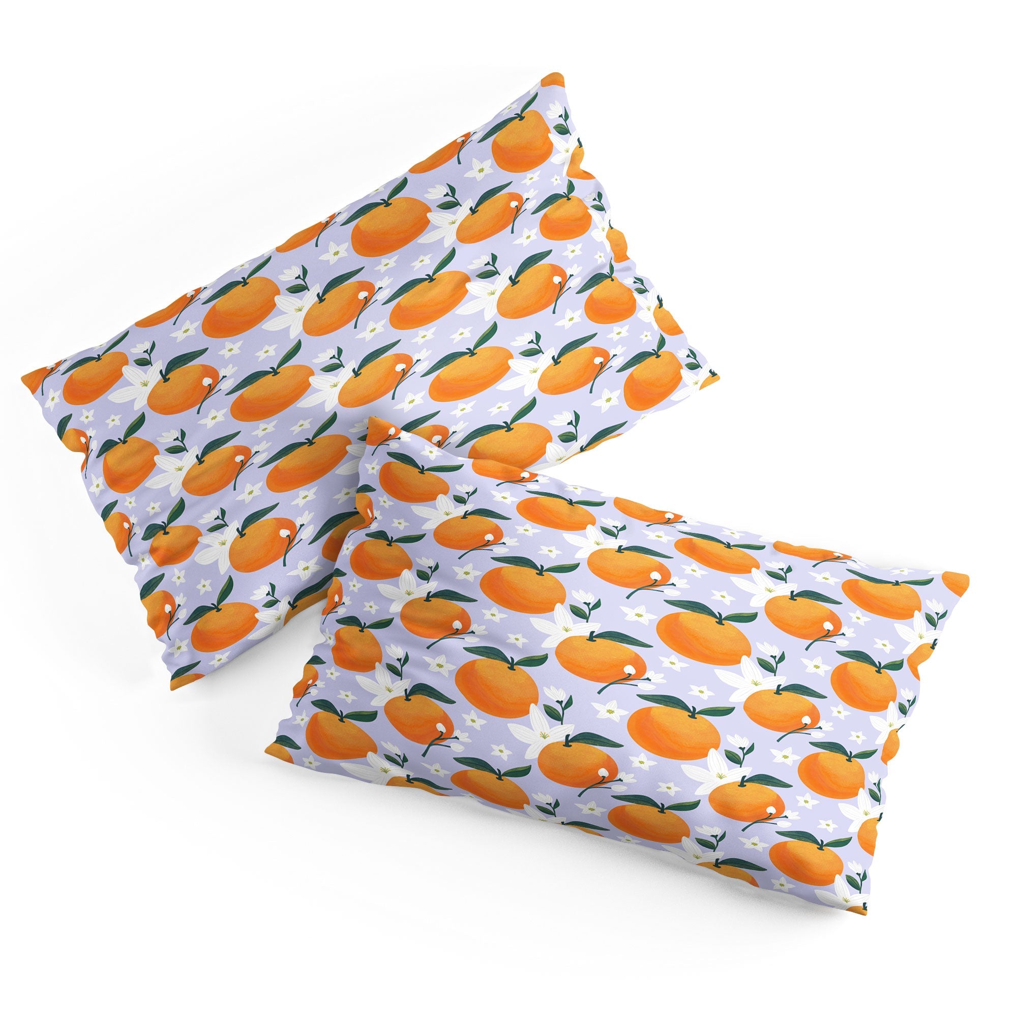 Design by Spark Orange Florals Pillow Shams