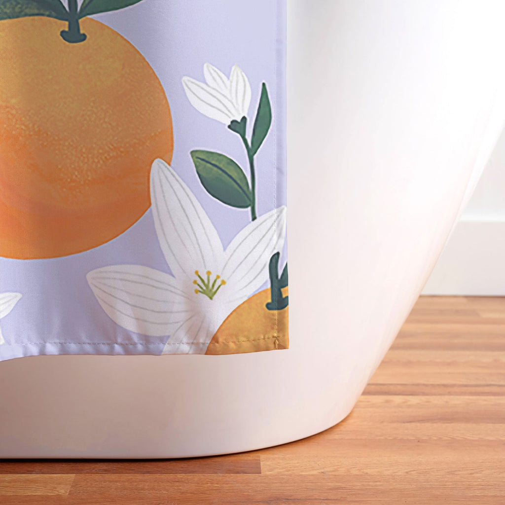 Design by Spark Orange Florals Shower Curtain