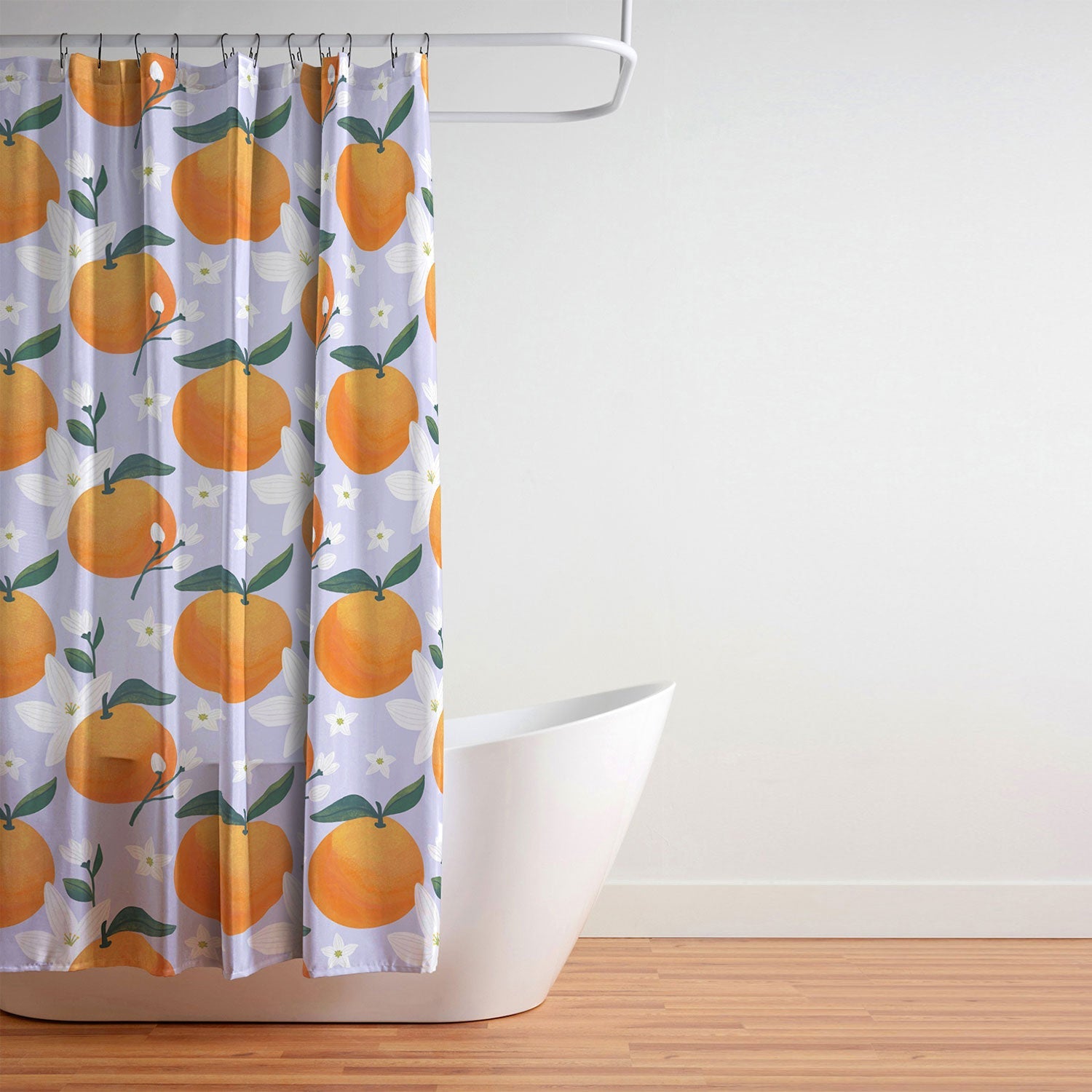 Design by Spark Orange Florals Shower Curtain