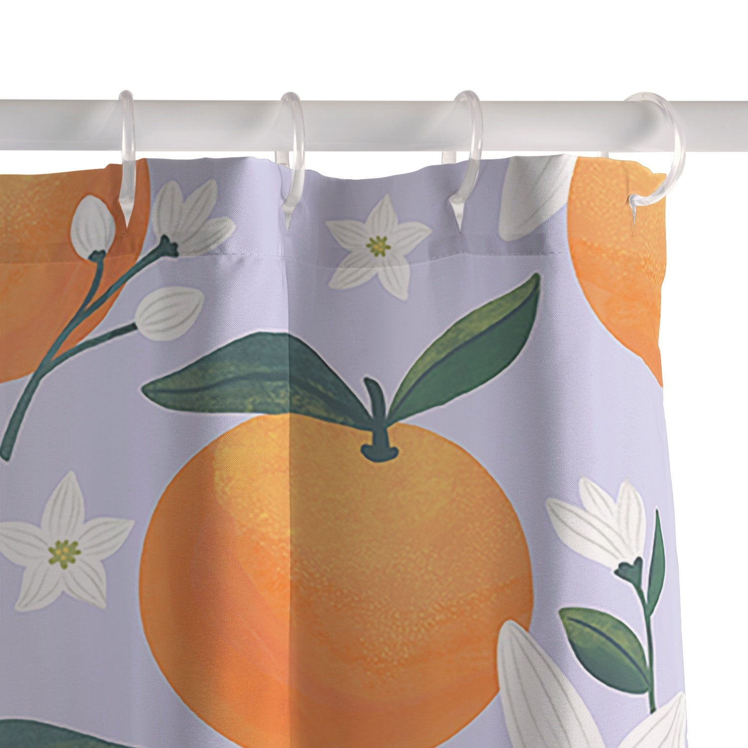 Design by Spark Orange Florals Shower Curtain