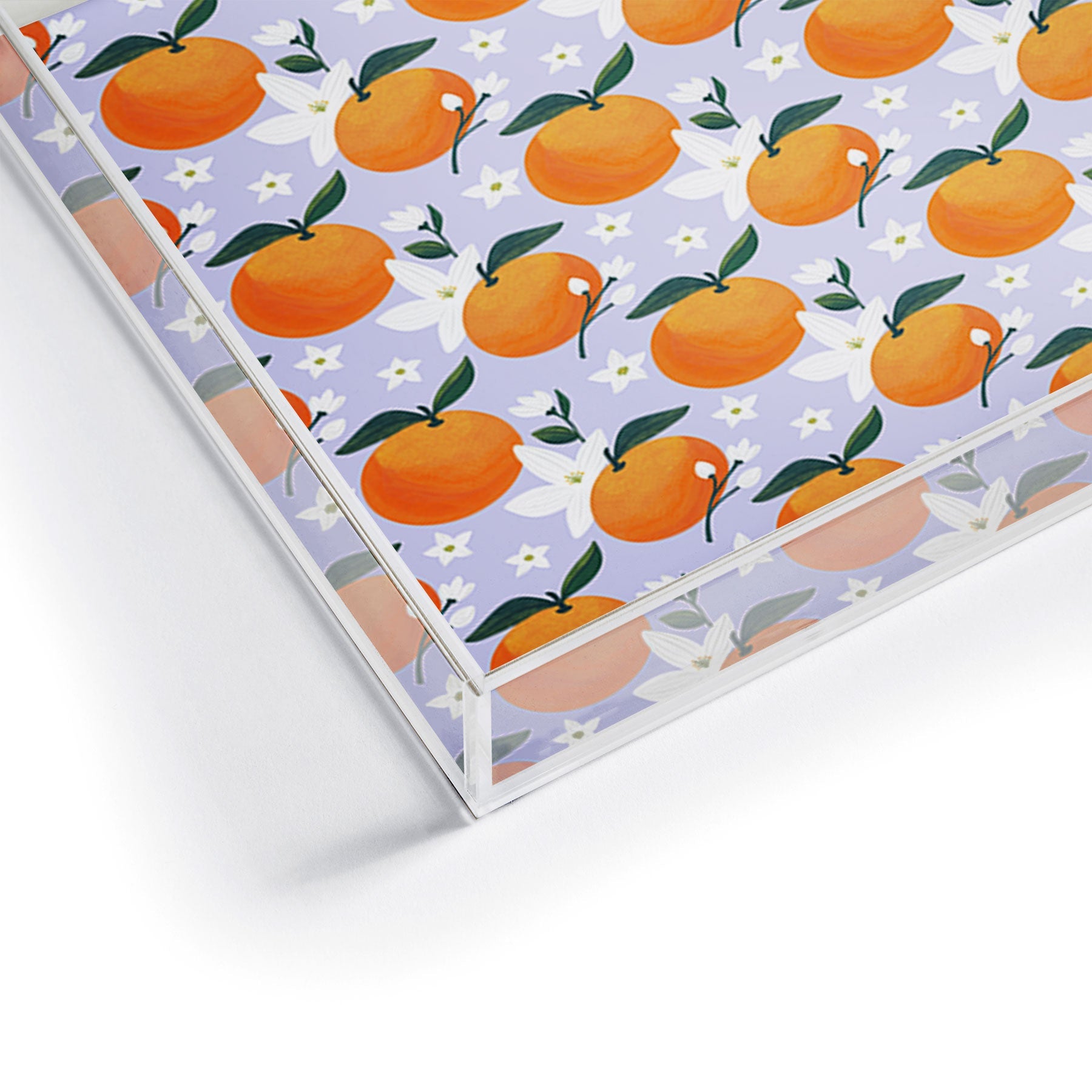 Design by Spark Orange Florals Acrylic Tray