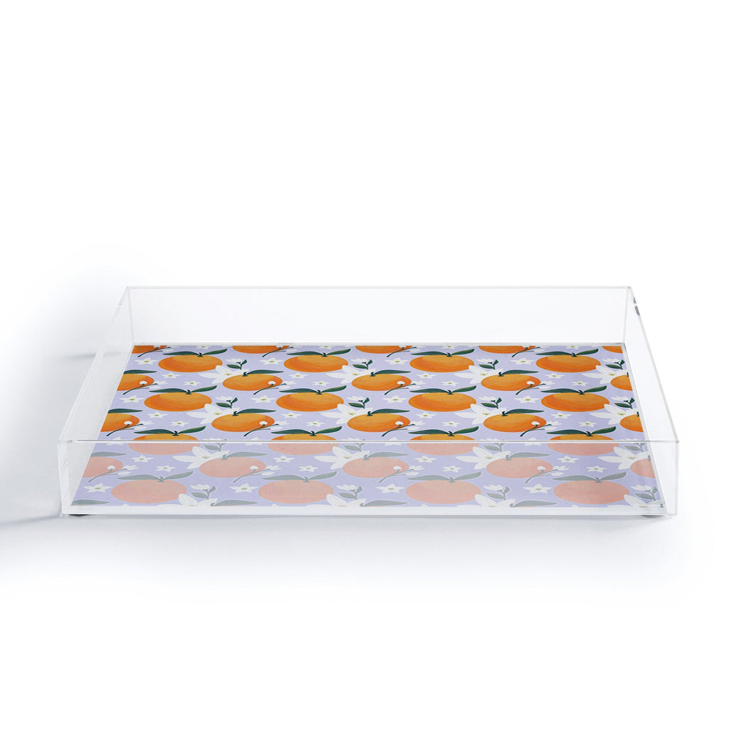 Design by Spark Orange Florals Acrylic Tray