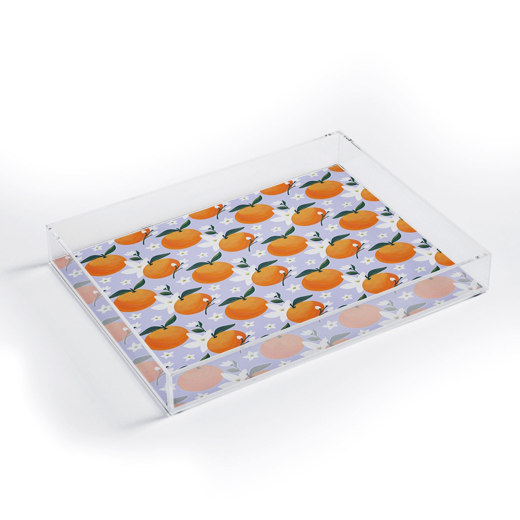 Design by Spark Orange Florals Acrylic Tray
