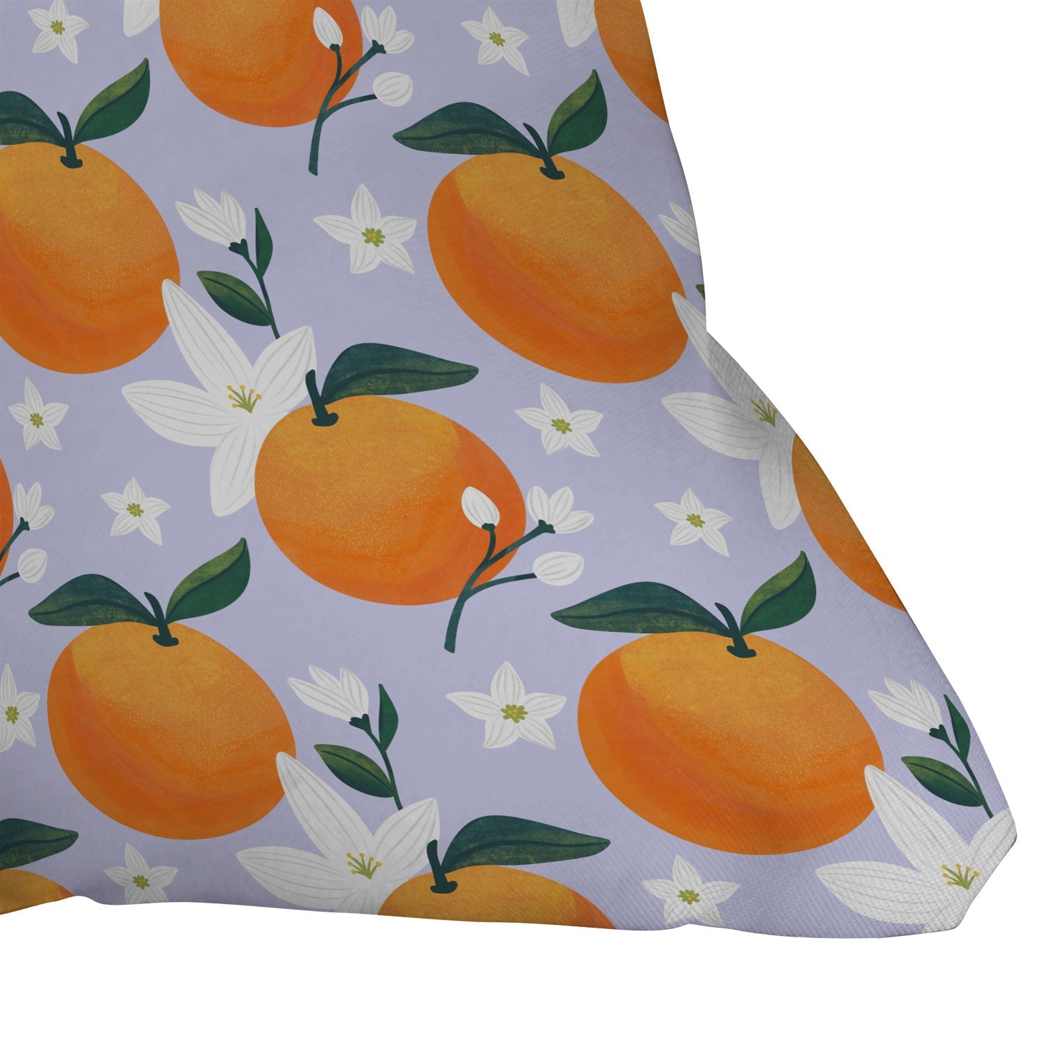 Design by Spark Orange Florals Throw Pillow