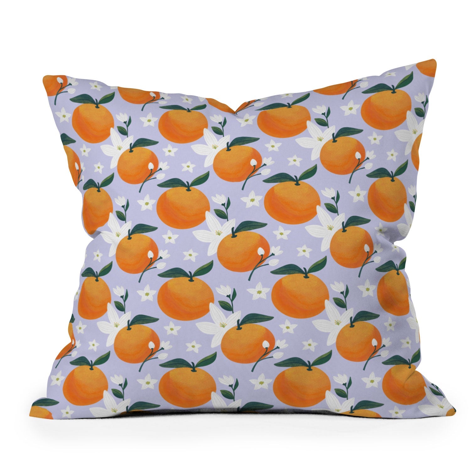Design by Spark Orange Florals Outdoor Throw Pillow
