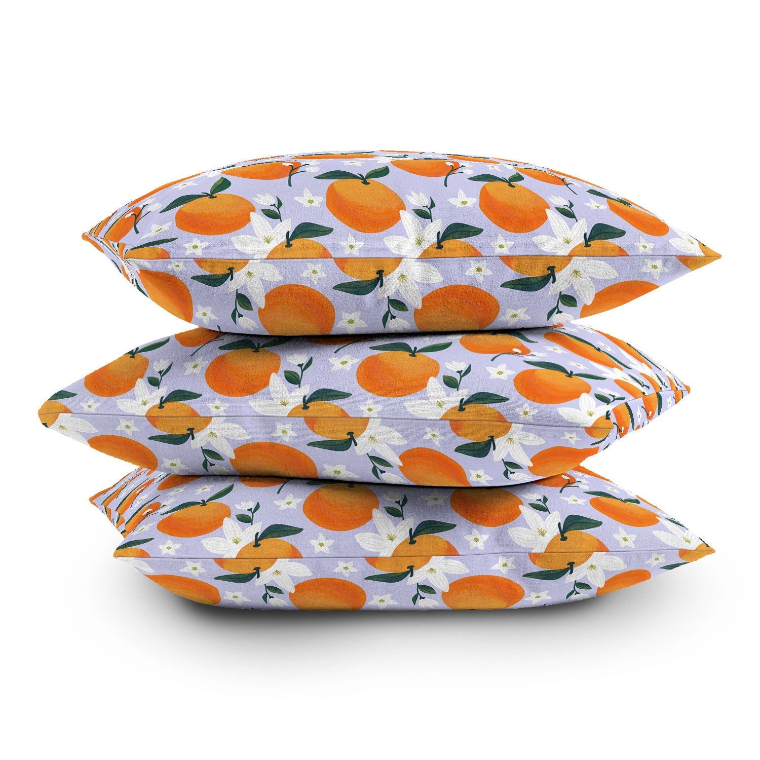 Design by Spark Orange Florals Outdoor Throw Pillow