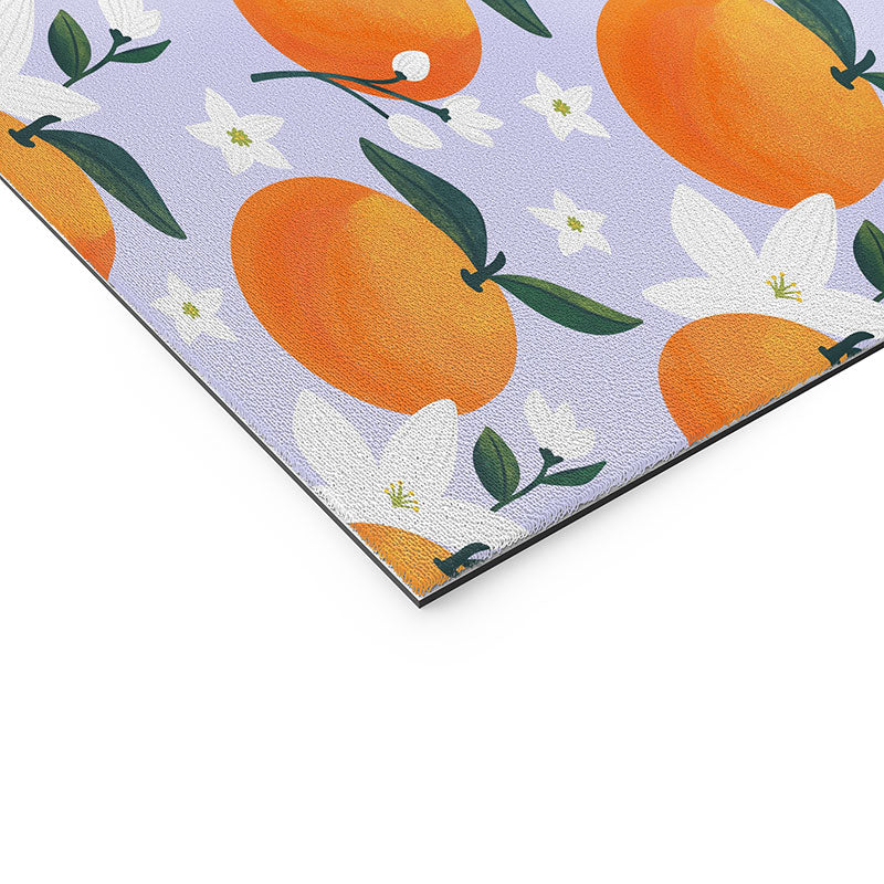 Design by Spark Orange Florals Welcome Mat