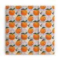 Design by Spark Orange Florals Wood Wall Mural