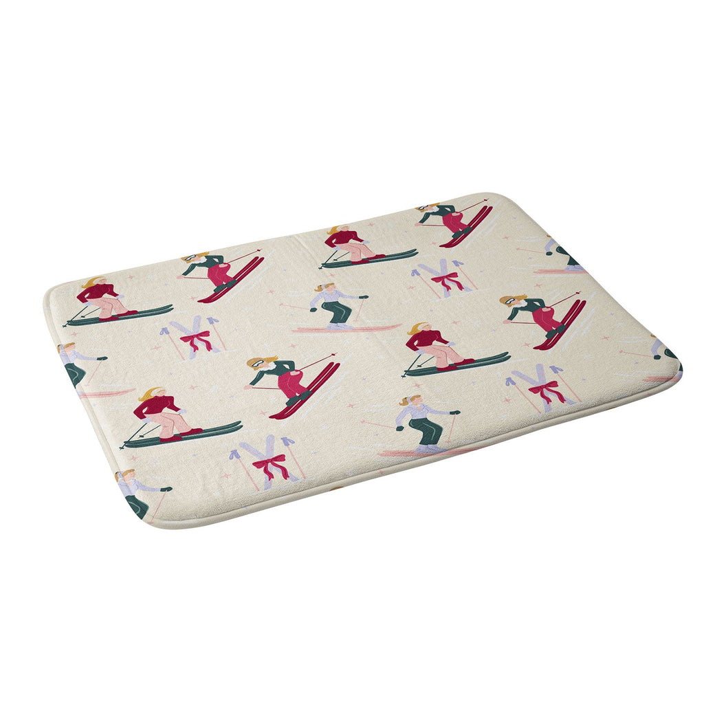 Design by Spark Retro Ski Girls Memory Foam Bath Mat