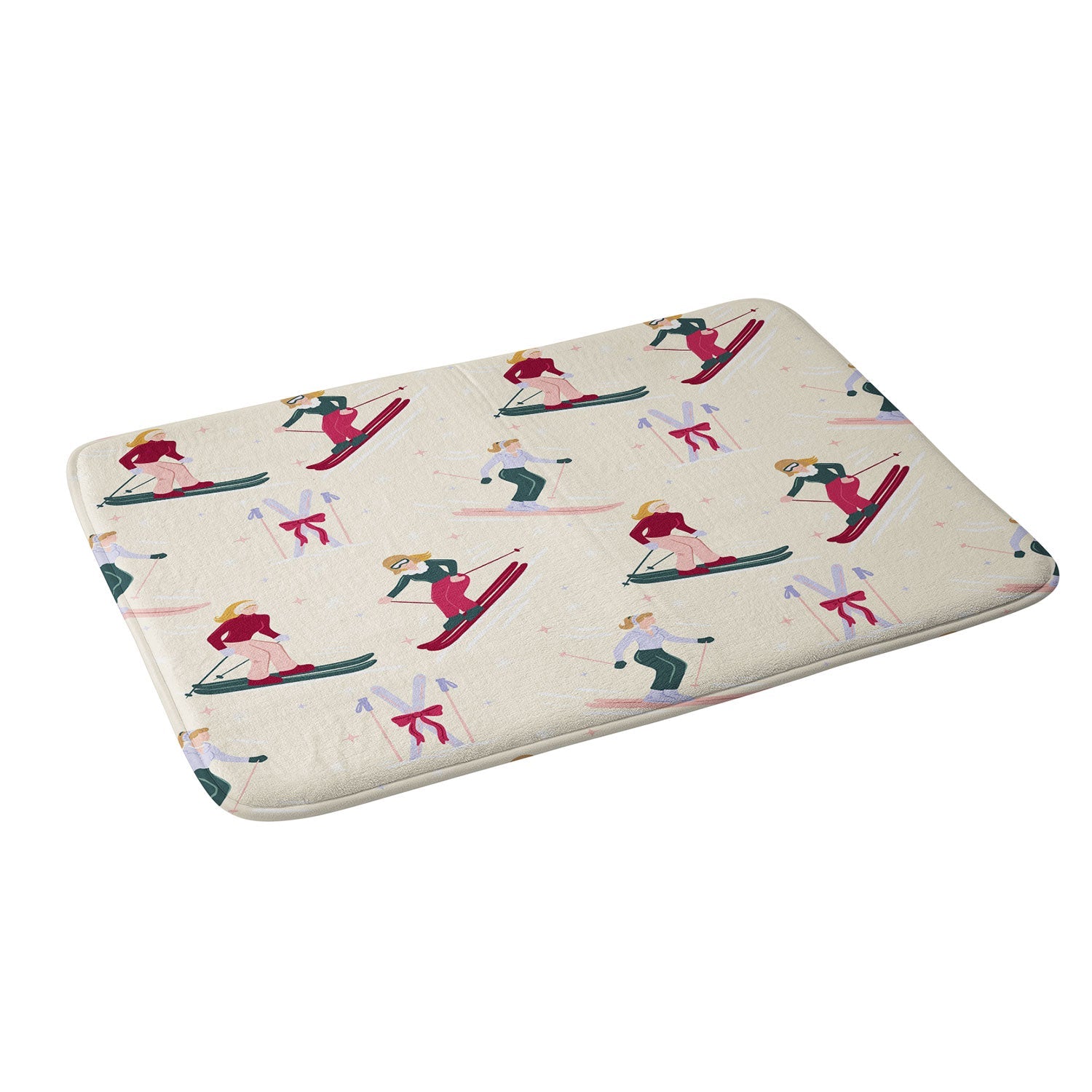 Design by Spark Retro Ski Girls Memory Foam Bath Mat