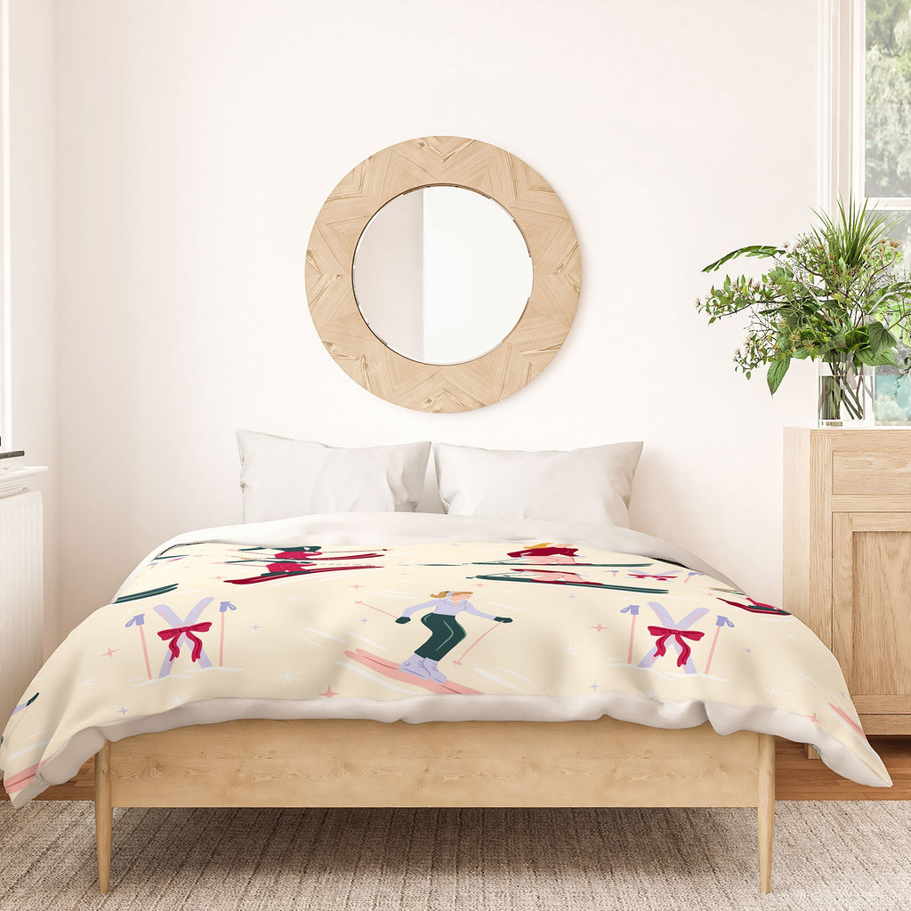 Design by Spark Retro Ski Girls Duvet Cover