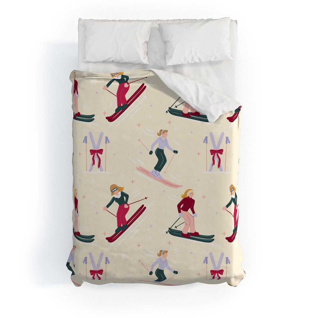 Design by Spark Retro Ski Girls Duvet Cover