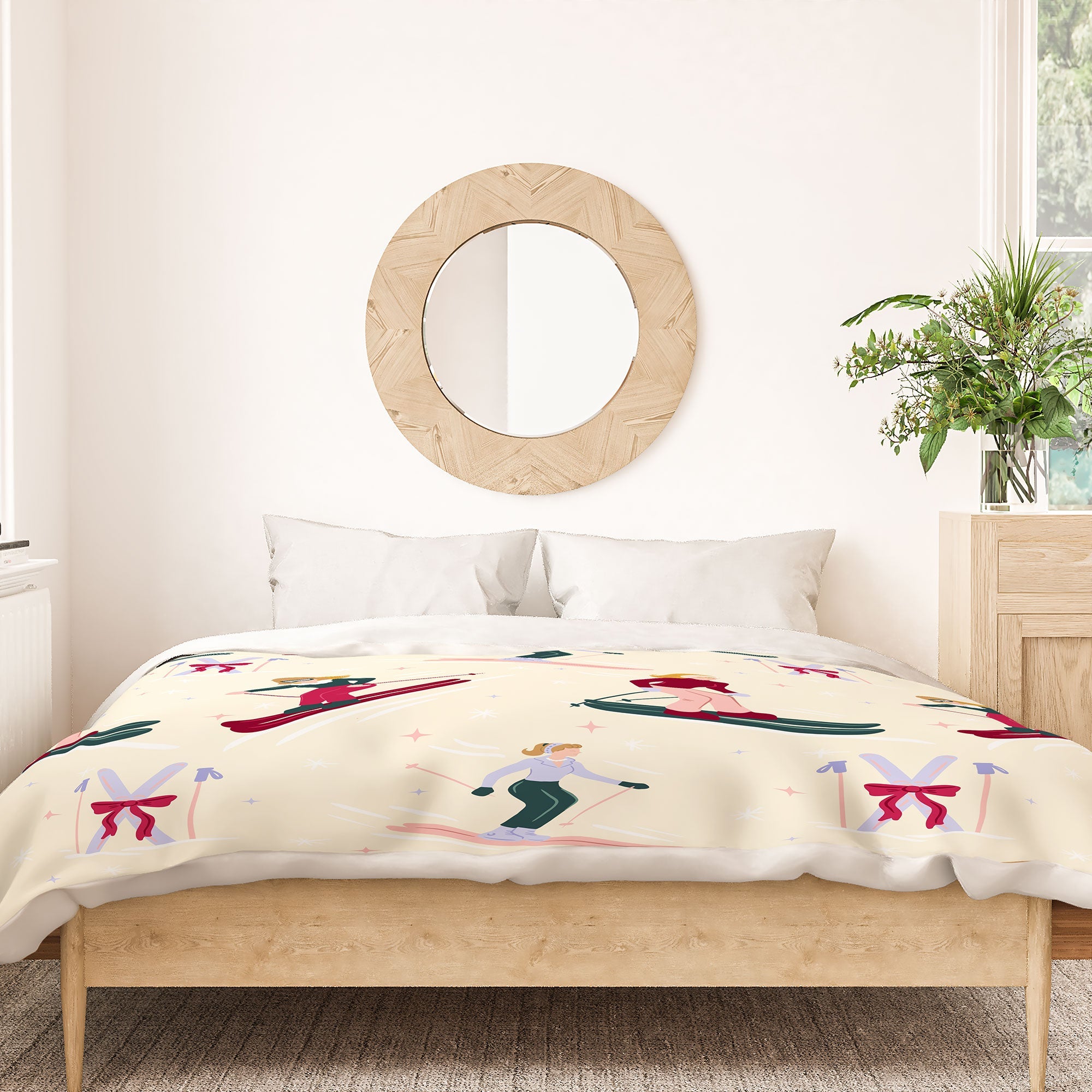 Design by Spark Retro Ski Girls Duvet Cover