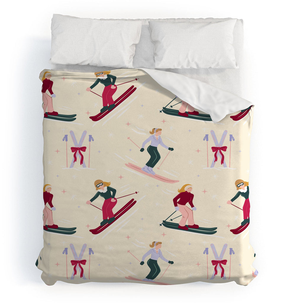 Design by Spark Retro Ski Girls Duvet Cover