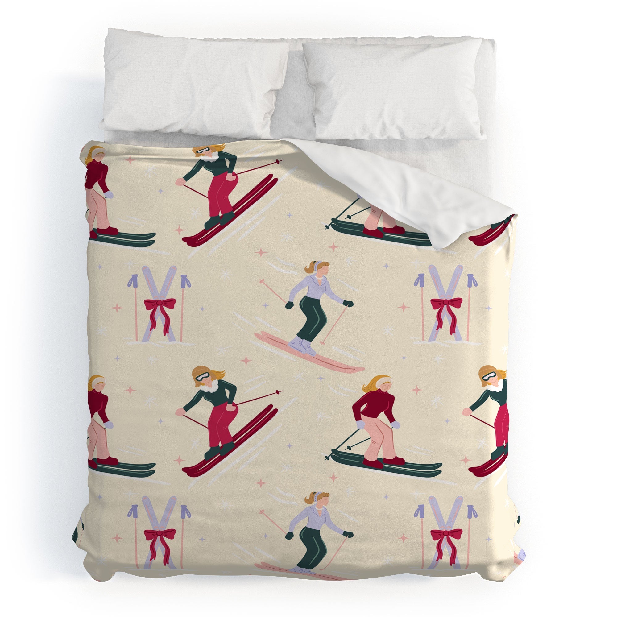 Design by Spark Retro Ski Girls Duvet Cover
