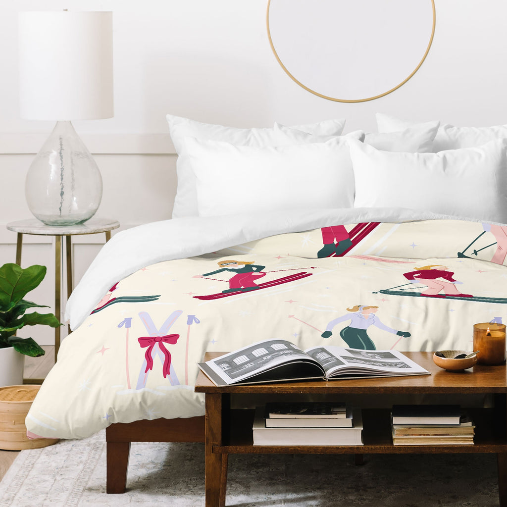 Design by Spark Retro Ski Girls Duvet Cover