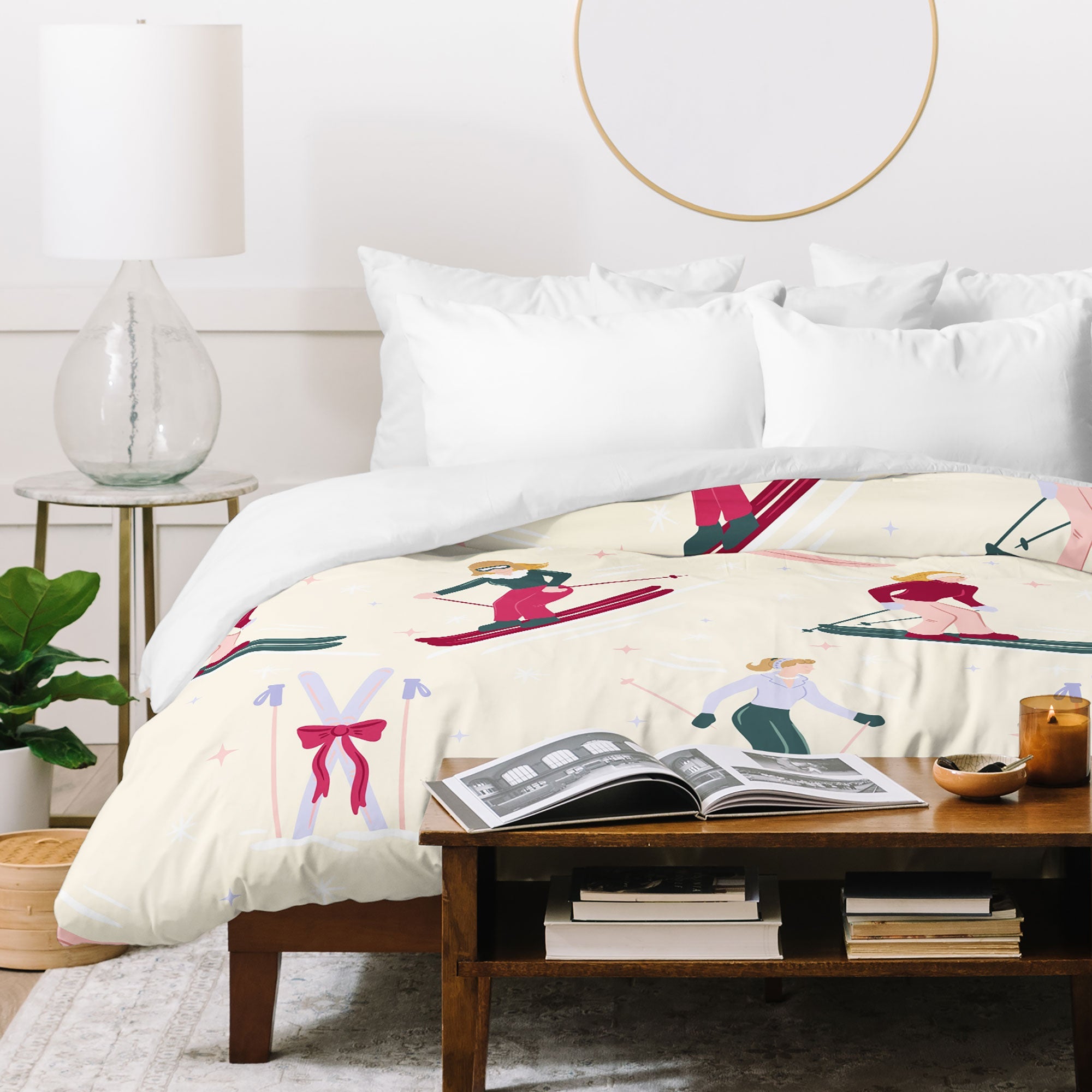 Design by Spark Retro Ski Girls Duvet Cover