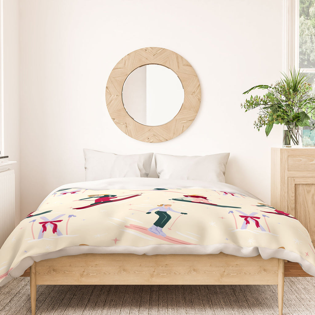 Design by Spark Retro Ski Girls Duvet Cover