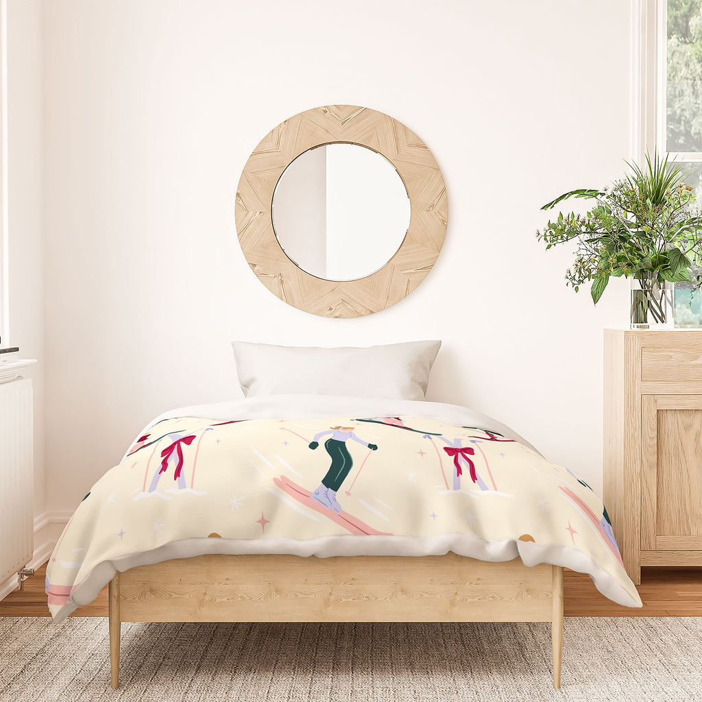 Design by Spark Retro Ski Girls Duvet Cover