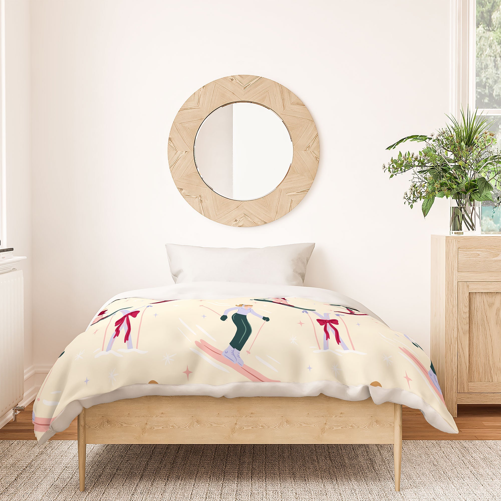 Design by Spark Retro Ski Girls Duvet Cover