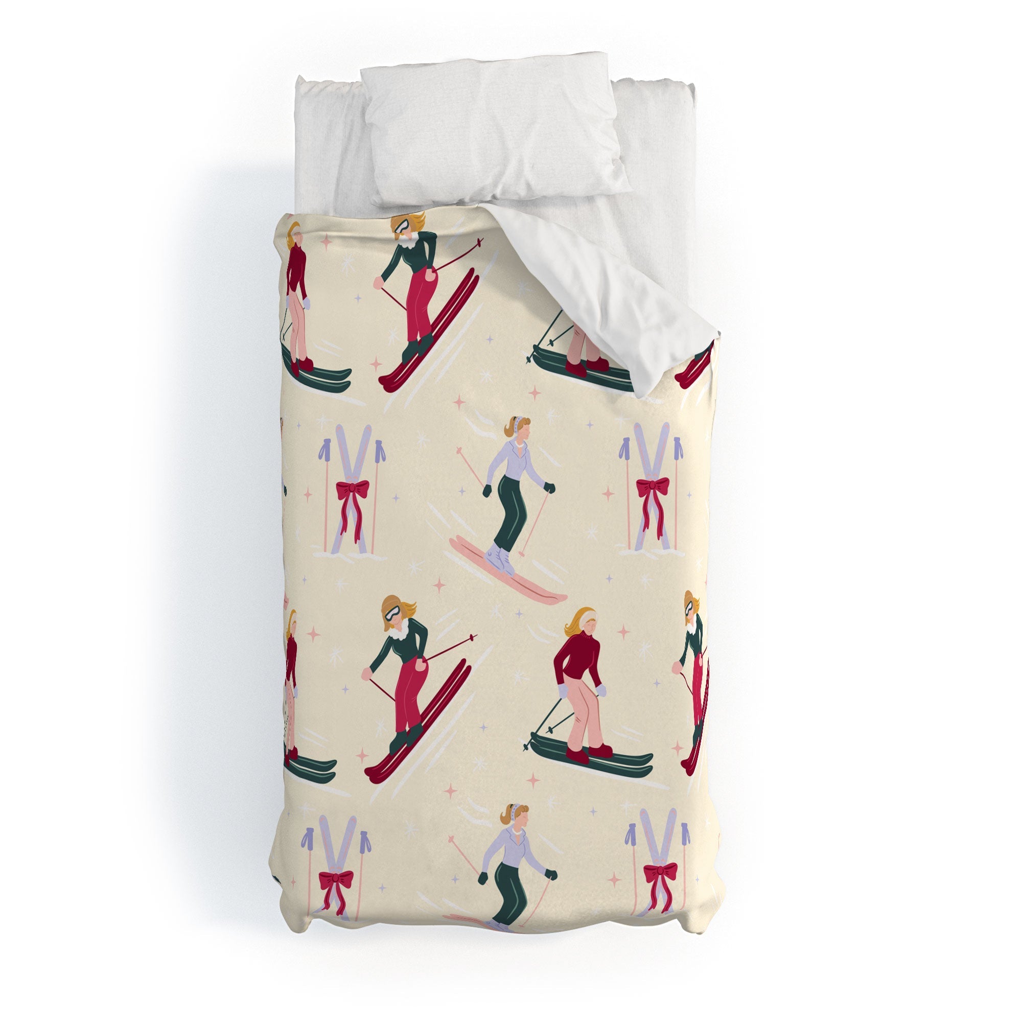 Design by Spark Retro Ski Girls Duvet Cover