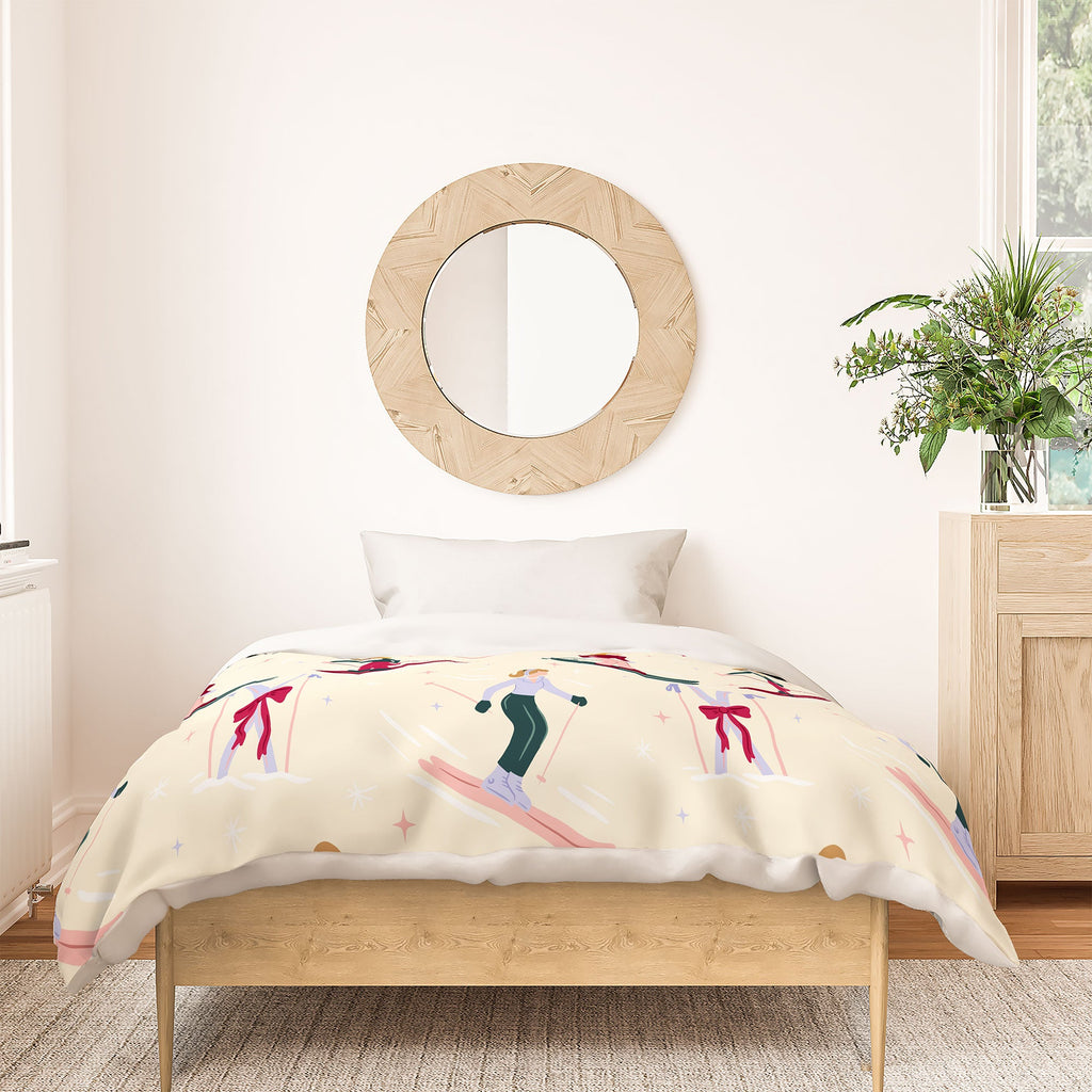 Design by Spark Retro Ski Girls Duvet Cover