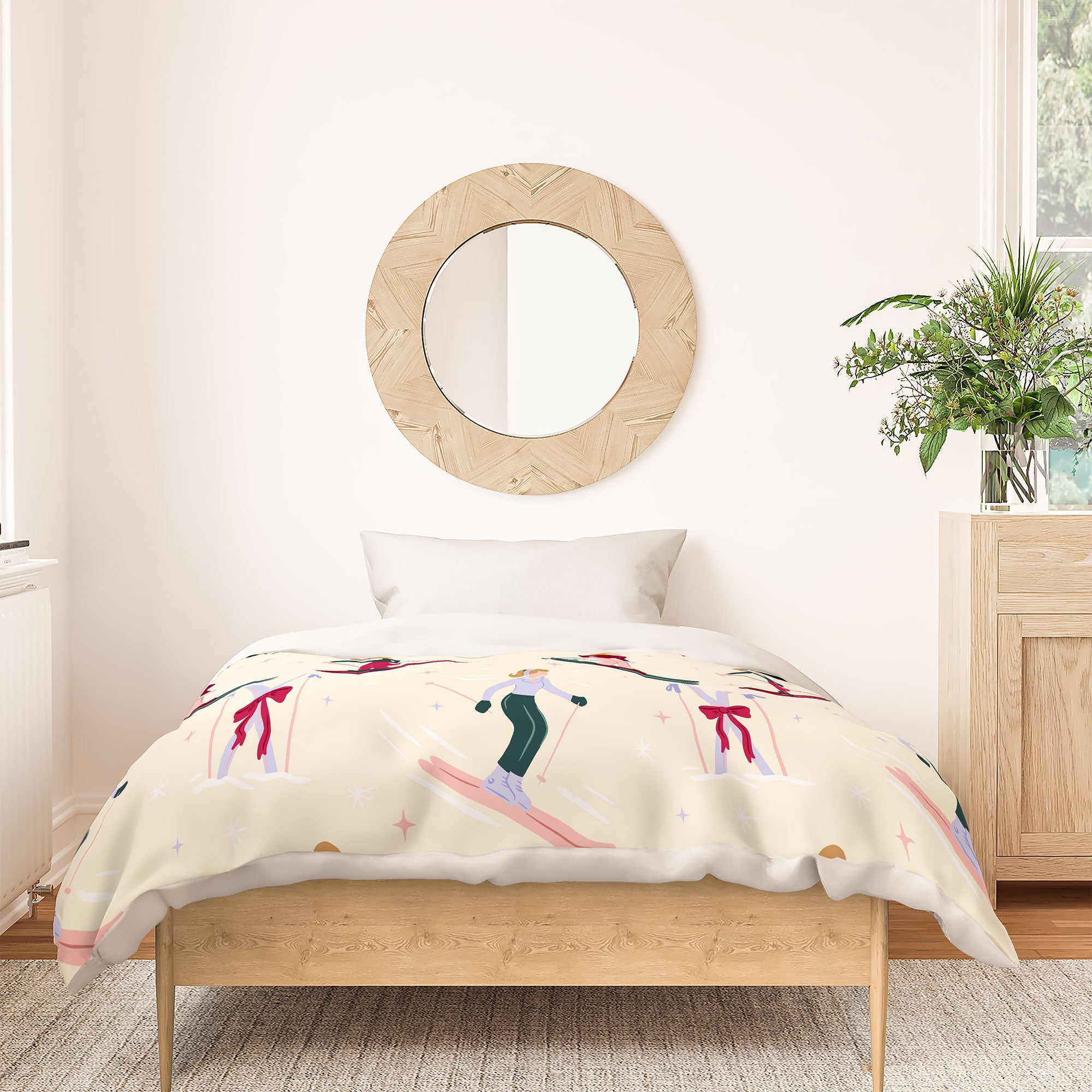 Design by Spark Retro Ski Girls Duvet Cover