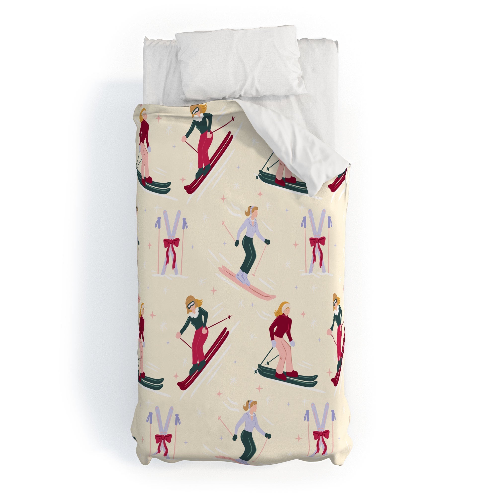 Design by Spark Retro Ski Girls Duvet Cover