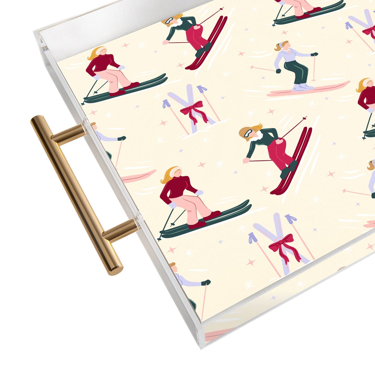 Design by Spark Retro Ski Girls Acrylic Tray
