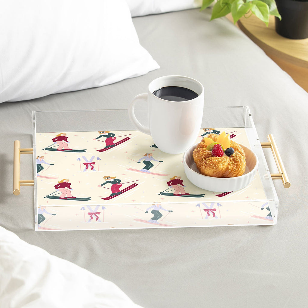 Design by Spark Retro Ski Girls Acrylic Tray