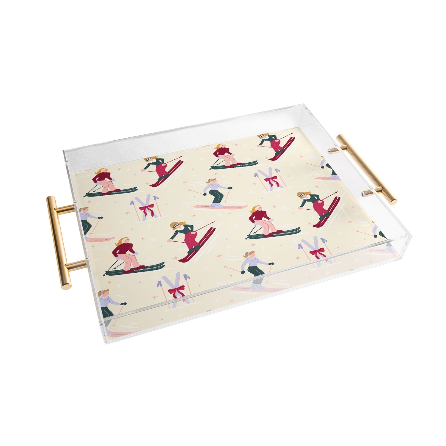 Design by Spark Retro Ski Girls Acrylic Tray