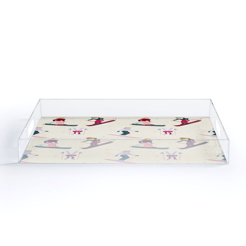 Design by Spark Retro Ski Girls Acrylic Tray