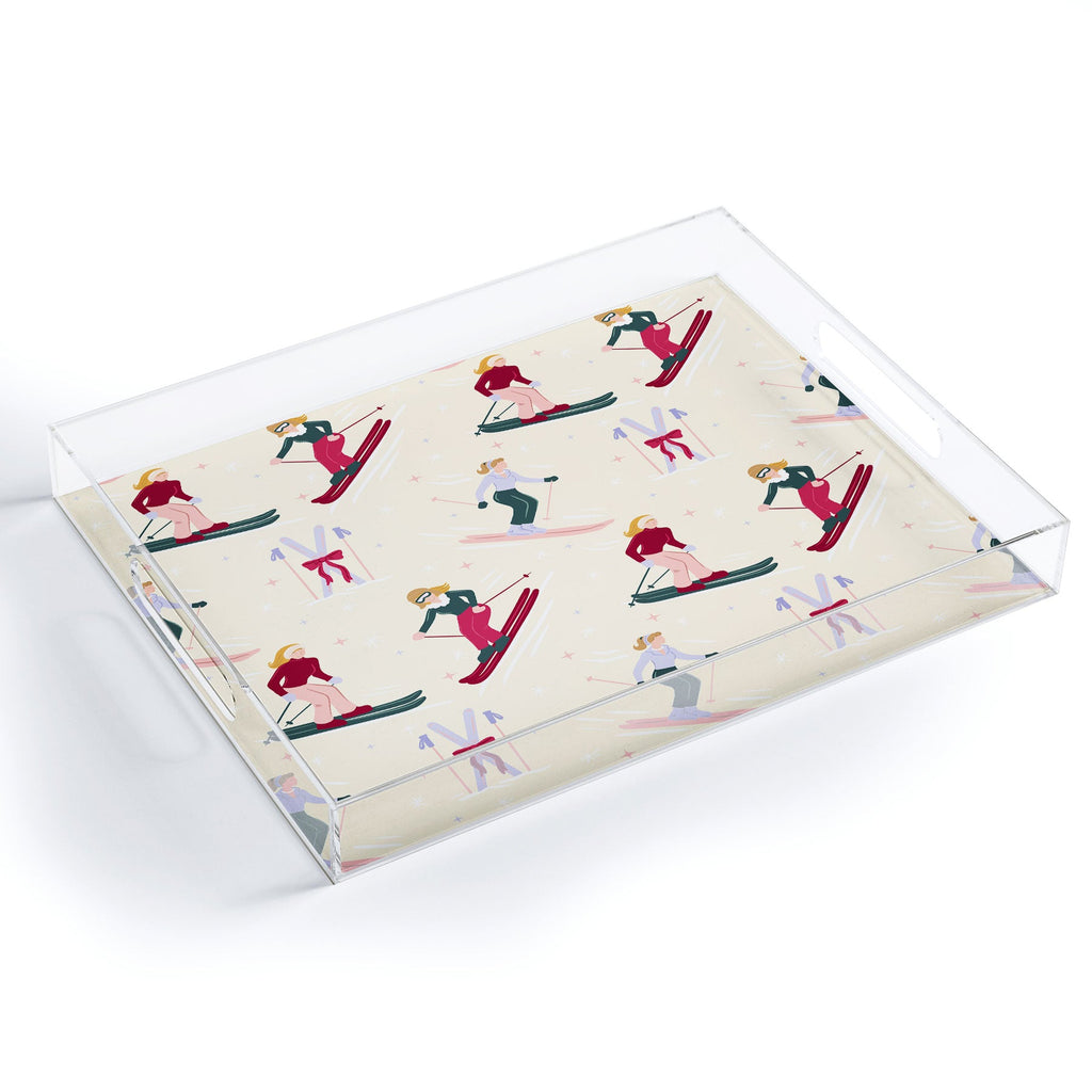 Design by Spark Retro Ski Girls Acrylic Tray