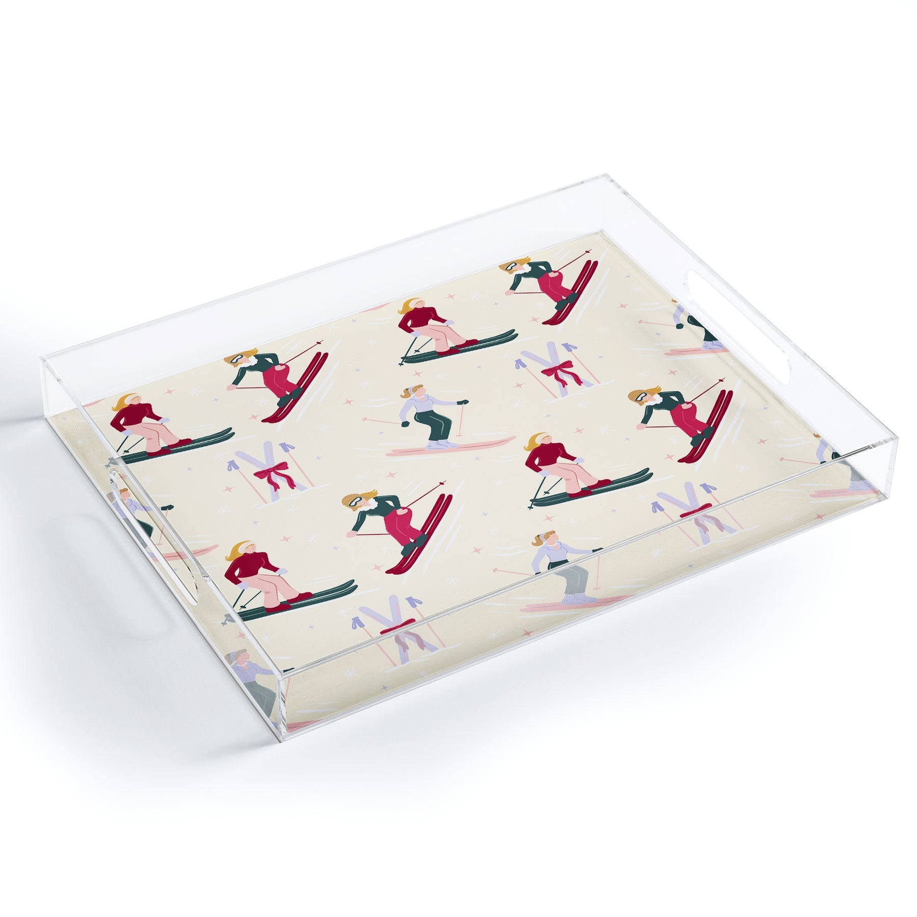 Design by Spark Retro Ski Girls Acrylic Tray